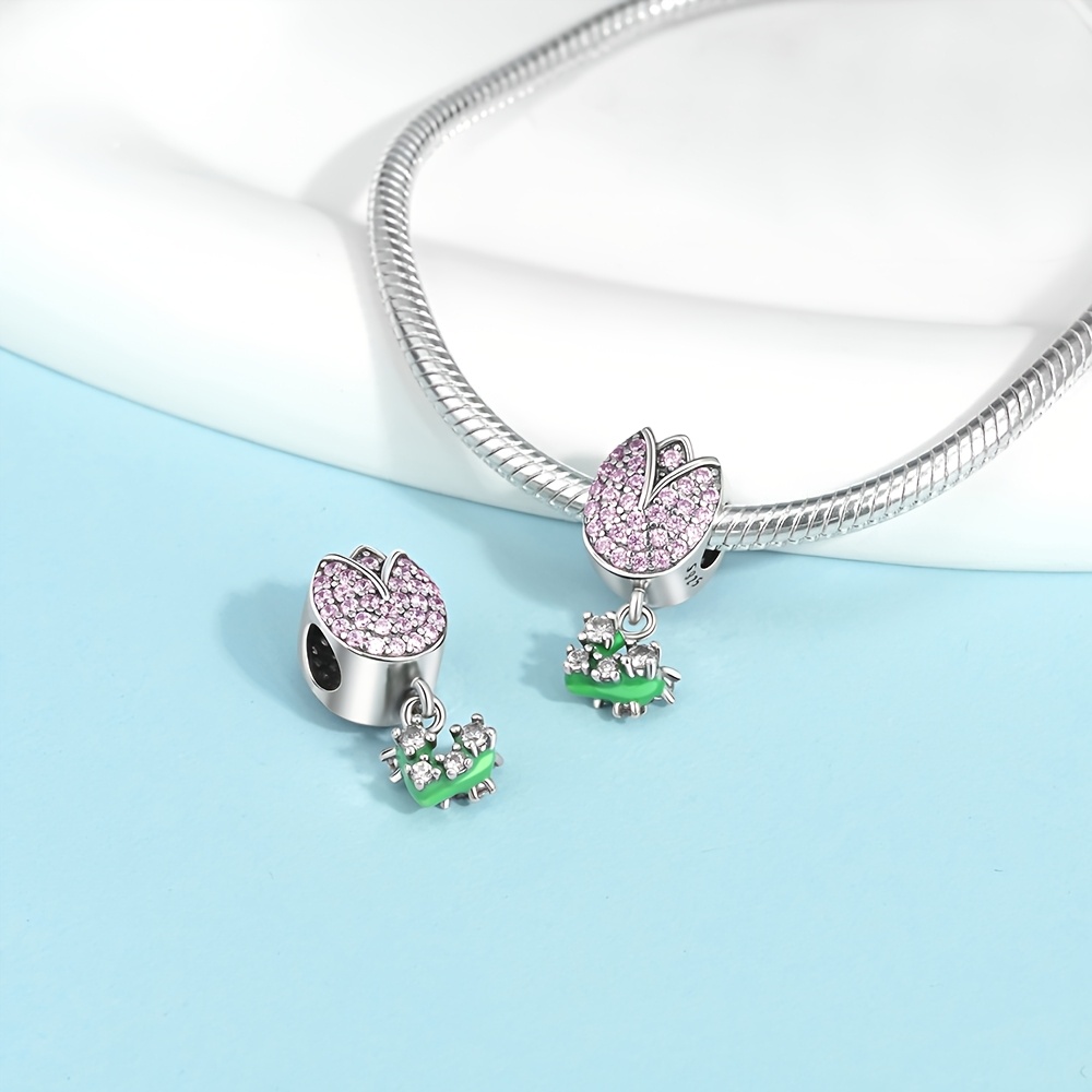 Women's 925 Sterling Silver Flower Charm Pendant, Gift for Friends